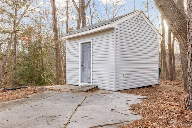 view of shed