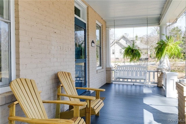 wooden deck with covered porch