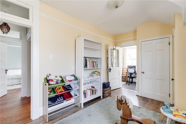 interior space with wood finished floors