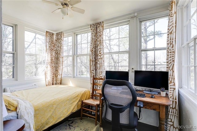 bedroom with a ceiling fan