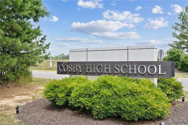 view of community sign