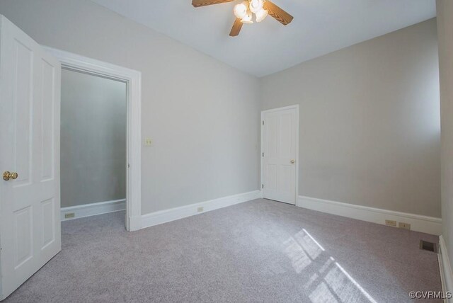 1005 W Franklin St Unit U2, Richmond, VA 23220 - carpeted empty room with baseboards, ceiling fan, and visible vents