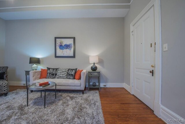 1005 W Franklin St Unit U2, Richmond, VA 23220 - living room with baseboards and wood finished floors
