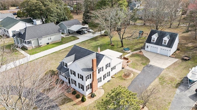 aerial view with a residential view