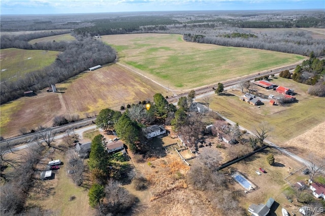 drone / aerial view featuring a rural view