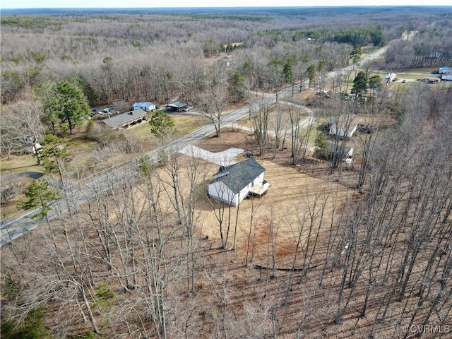 birds eye view of property featuring a rural view