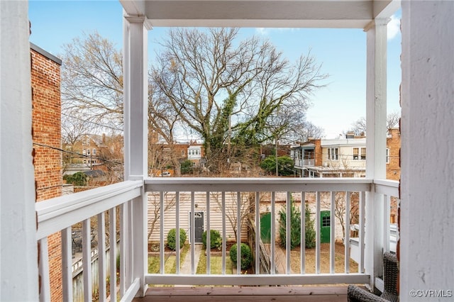 balcony with a residential view