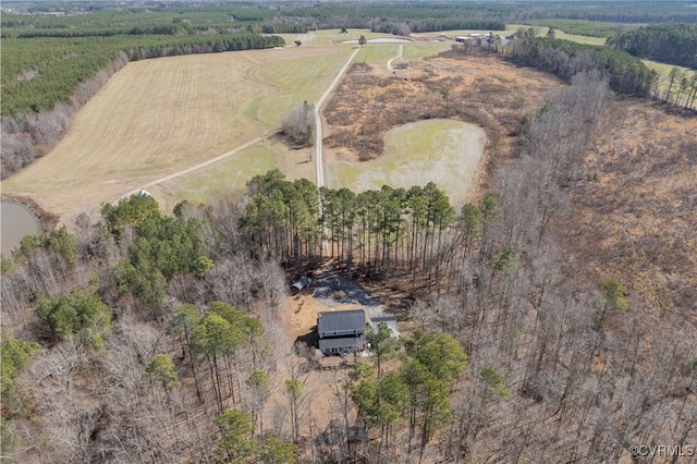 aerial view with a rural view