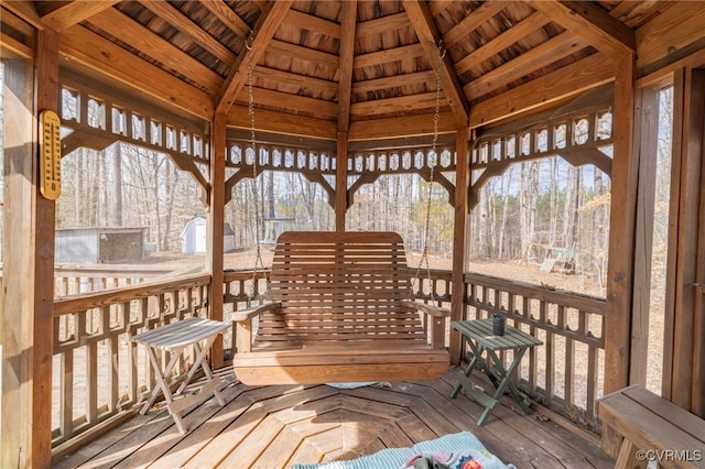 deck with a gazebo