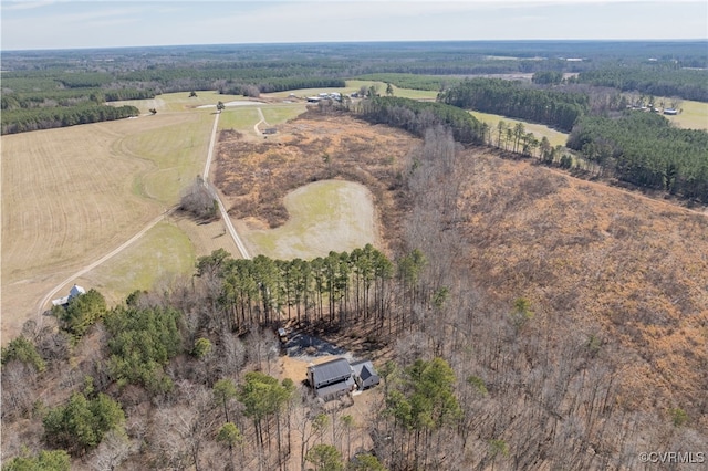 drone / aerial view with a rural view