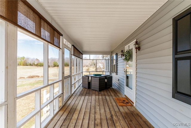 view of unfurnished sunroom