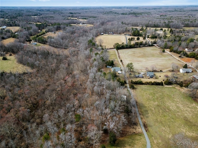 drone / aerial view featuring a rural view