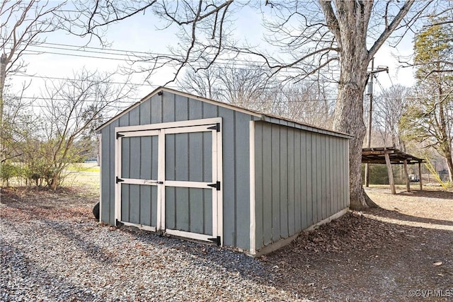 view of shed