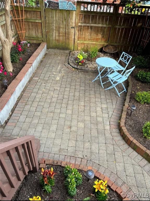 view of patio with a fenced backyard