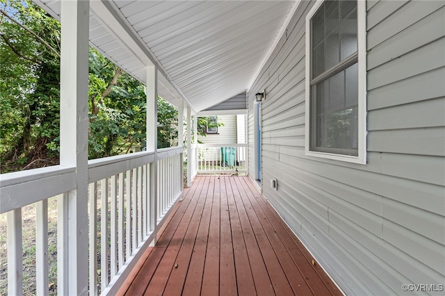 deck with covered porch