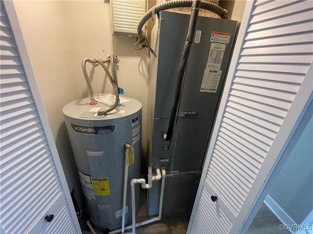 utilities with heating unit and electric water heater