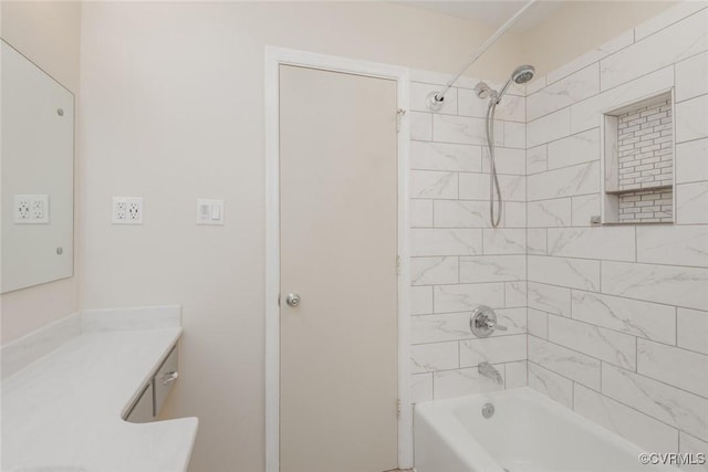 full bath featuring shower / washtub combination and vanity