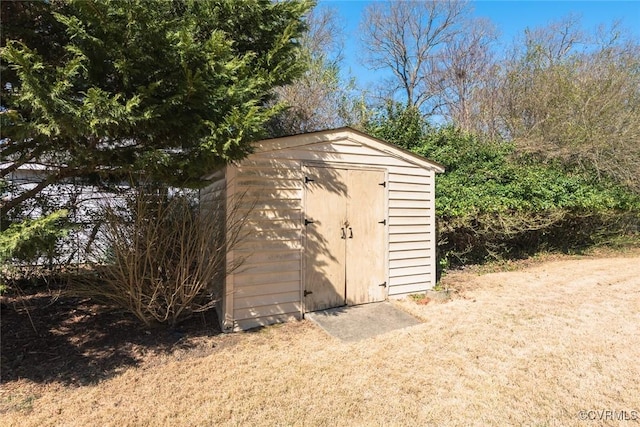 view of shed