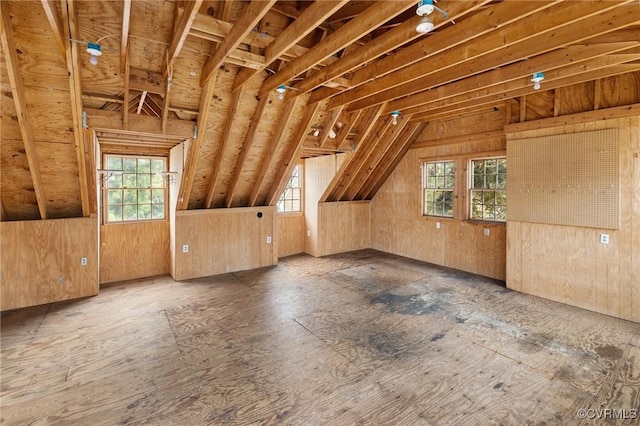 bonus room with vaulted ceiling