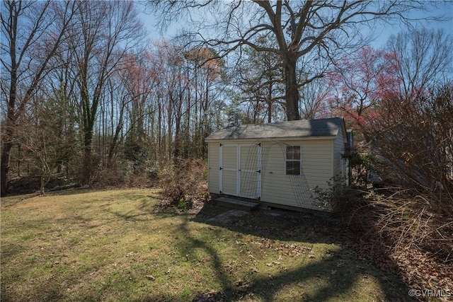 view of shed