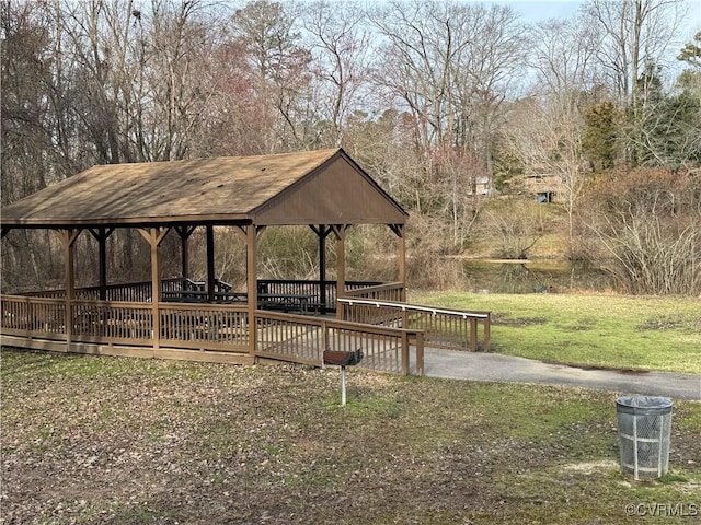 view of home's community featuring a gazebo and a lawn