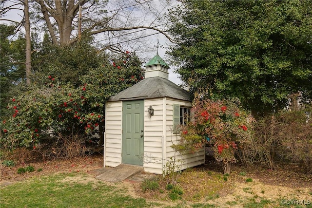 view of shed