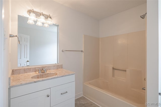 bathroom featuring vanity and shower / bathing tub combination