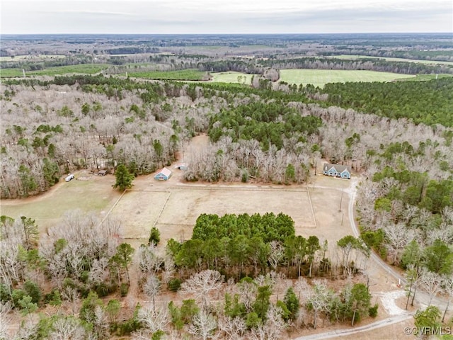 bird's eye view with a rural view