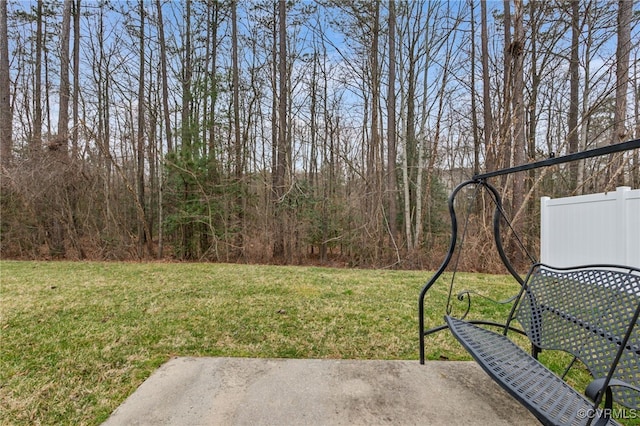 view of yard featuring a patio