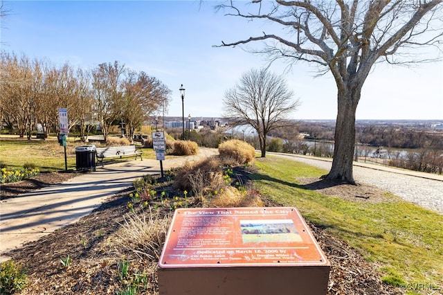 surrounding community with a water view