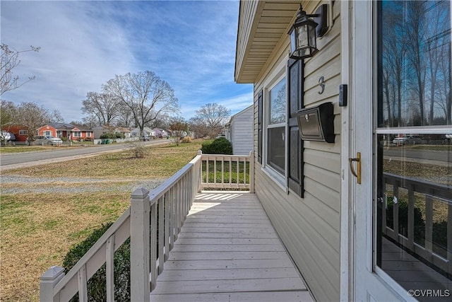 deck featuring a residential view