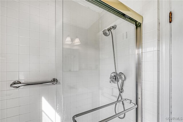 bathroom featuring a stall shower