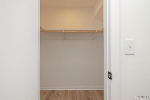 spacious closet with light wood-style flooring