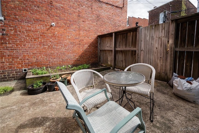 view of patio featuring a fenced backyard