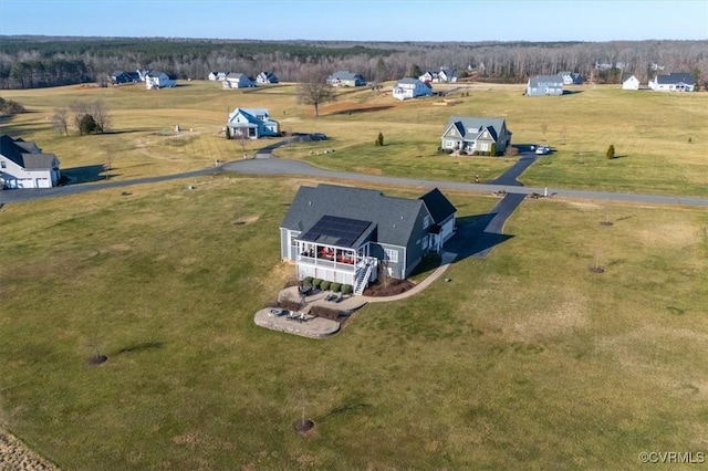 aerial view with a rural view