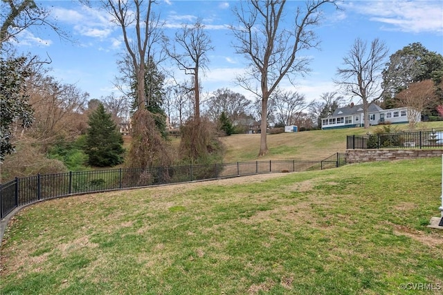 view of yard with fence