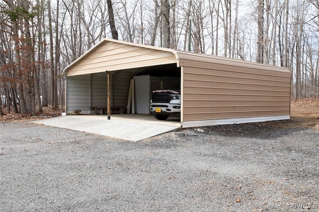 exterior space featuring a carport