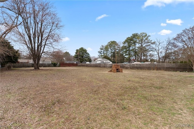 view of yard with fence