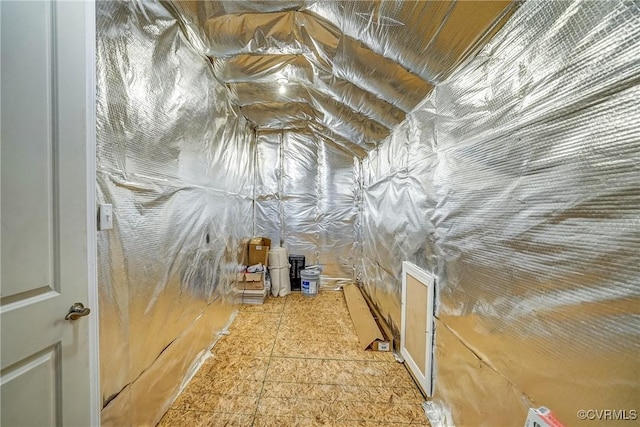 view of unfinished attic