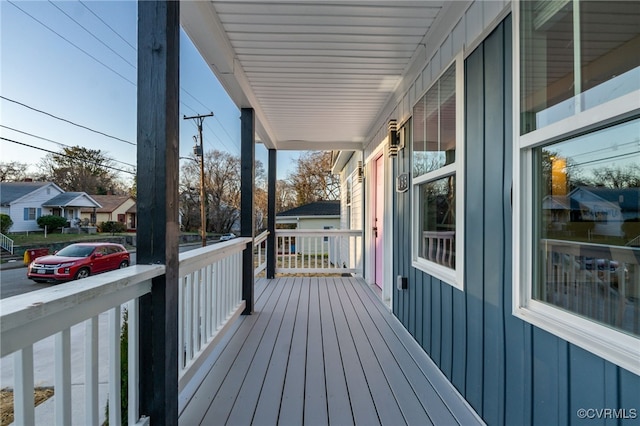 deck with covered porch