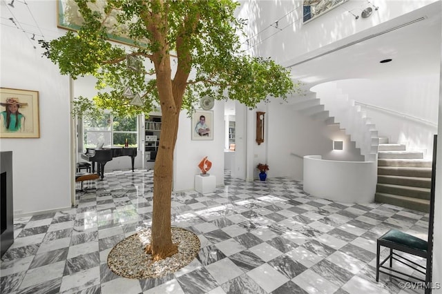 view of patio / terrace featuring stairs