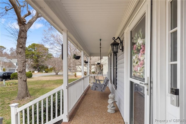 view of patio featuring covered porch