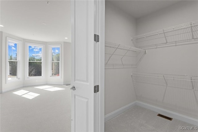 walk in closet with carpet and visible vents