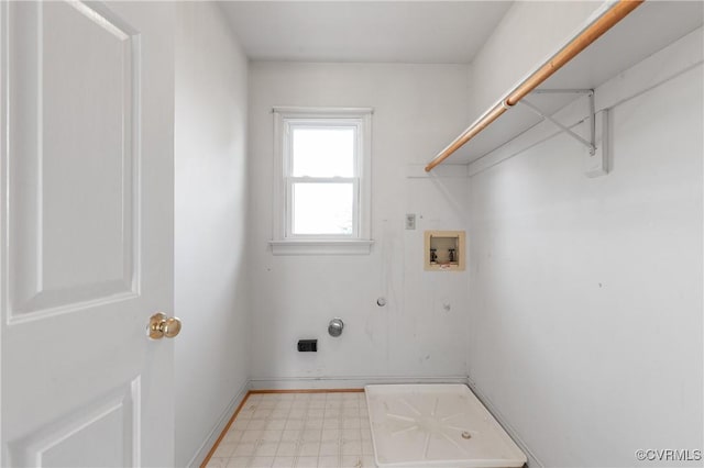 laundry area featuring light floors, laundry area, hookup for a washing machine, hookup for a gas dryer, and hookup for an electric dryer