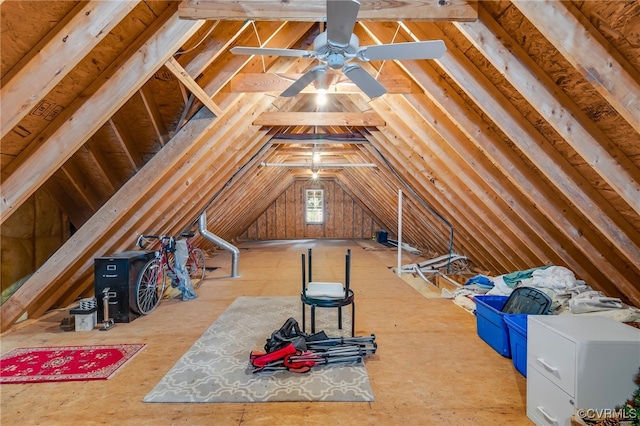 view of unfinished attic