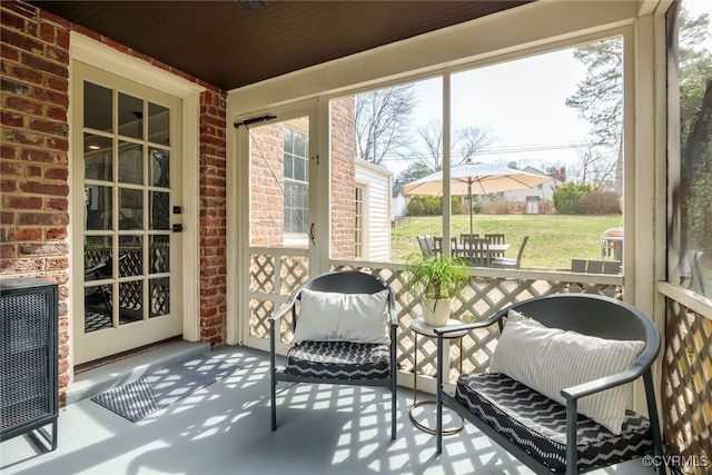 view of sunroom