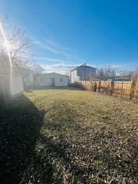 view of yard with fence