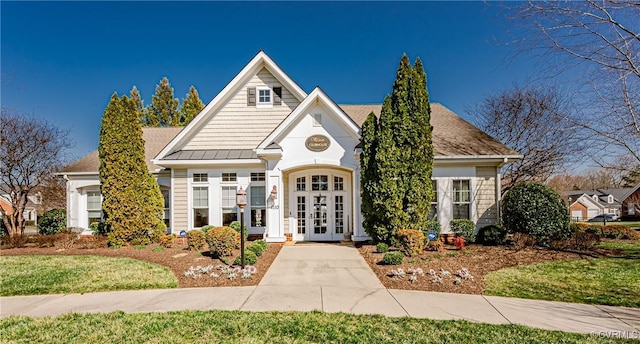 view of front of property with french doors