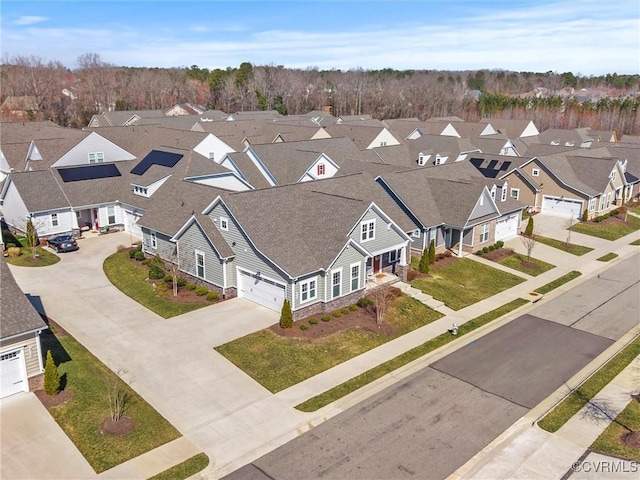 bird's eye view with a residential view