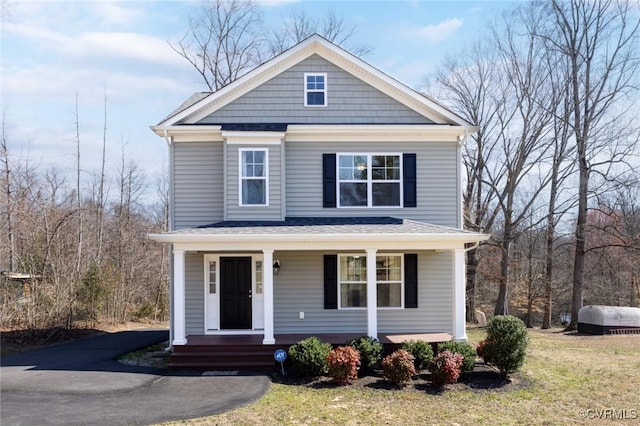 view of front of property with a porch